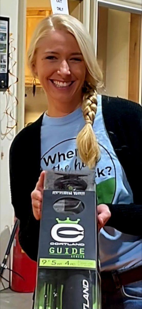 Jessica Holz with first prize donated by Polly from the Little Red Fly Shop